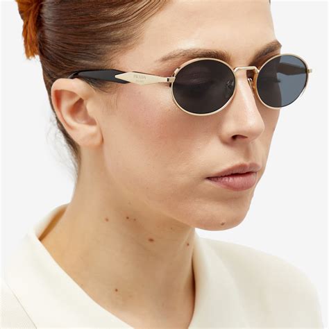 prada new round sunglassesgold|prada unisex sunglasses.